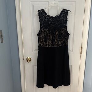 Trixxi Black Lace Overlay Dress
